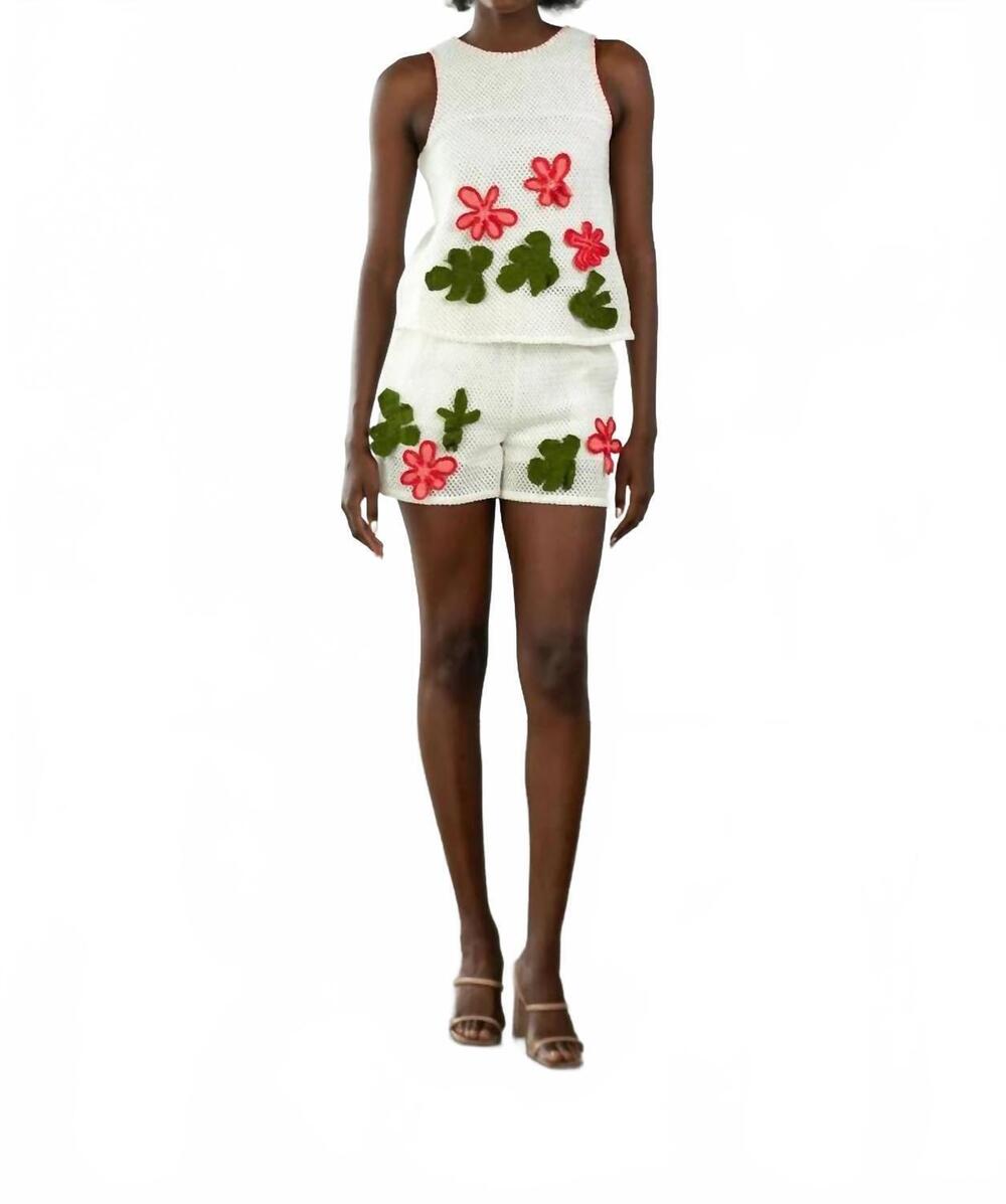 NEW NEVER A WALLFLOWER baja shorts in lily crochet